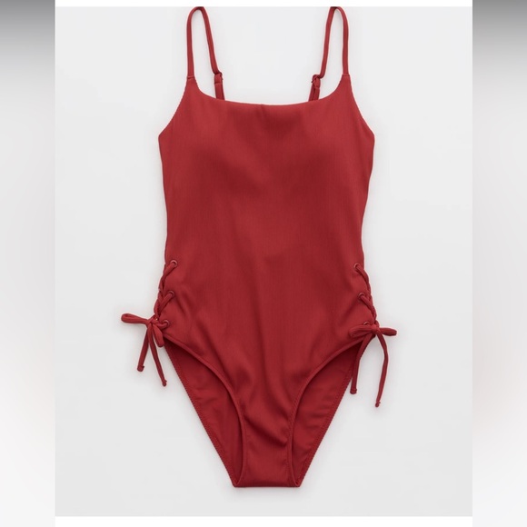 Rust Red One-Piece Swimsuit - Picture 2 of 3